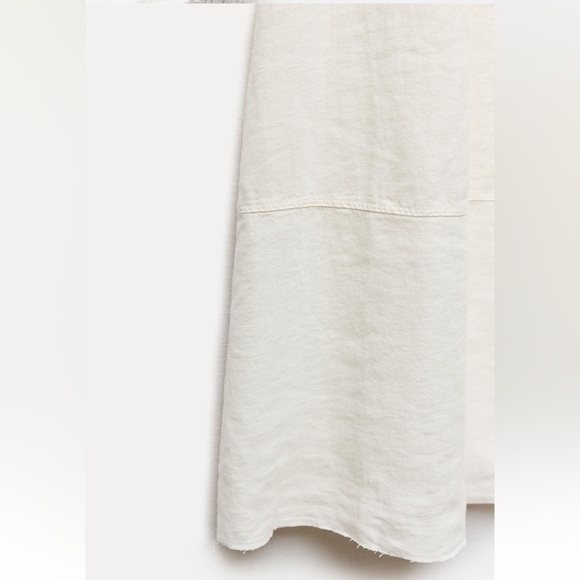 New ZARA 100% Linen Midi Skirt ZW Collection - Picture 7 of 7